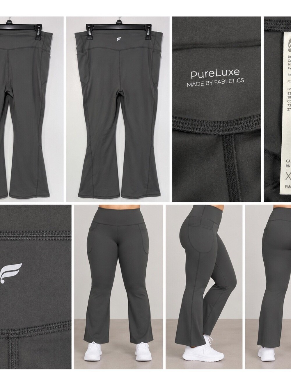 Fabletics PureLuxe Flared Workout Leggings XXL/1X Gray